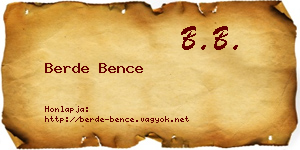 Berde Bence névjegykártya