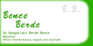 bence berde business card